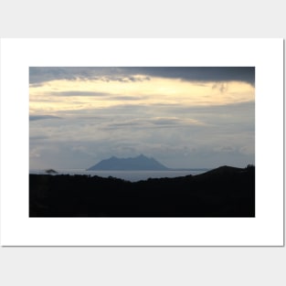 Mount Circeo at Nightfall Panorama Seascape Posters and Art